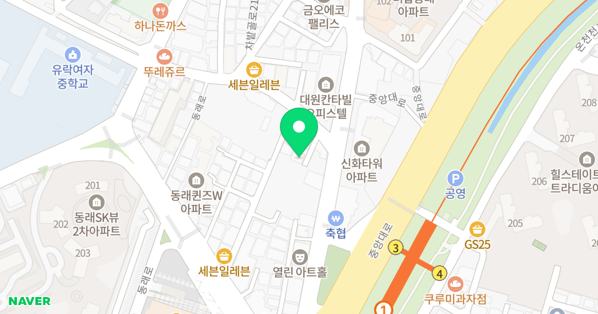 대경오피스텔 위치 지도 - 부산광역시 동래구 금강로62번길 38-8
