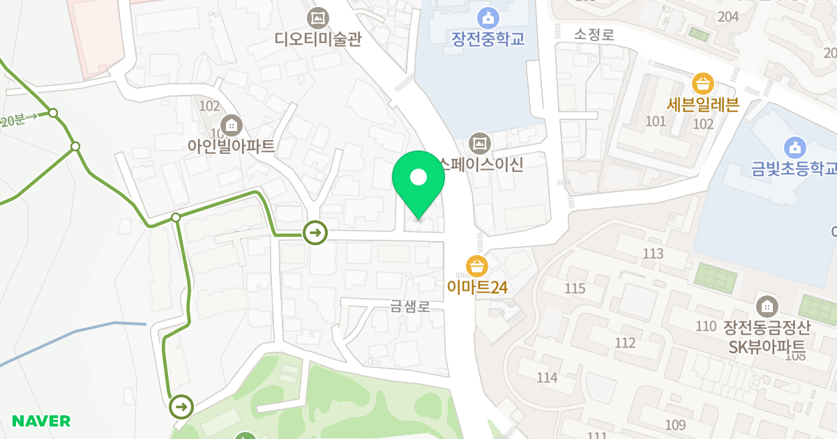 홍익아트빌 위치 지도 - 부산광역시 금정구 금샘로17번길 6