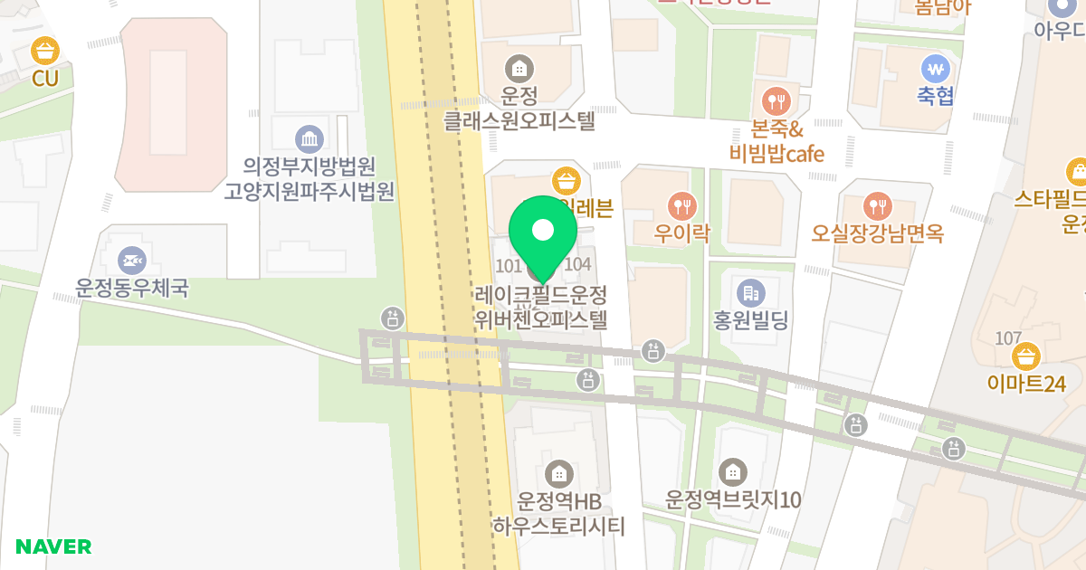 레이크필드 운정 위버젠 위치 지도 - 경기도 파주시 경의로 1232