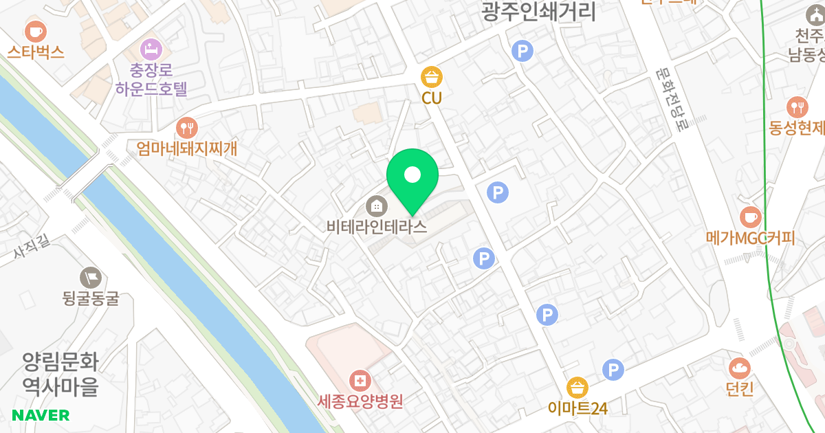 금동 비테라 인 테라스 위치 지도 - 광주광역시 동구 백서로125번길 15
