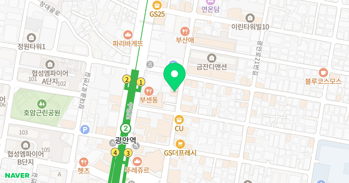 마린캐슬B 위치 지도 - 부산광역시 수영구 광안로7번길 31