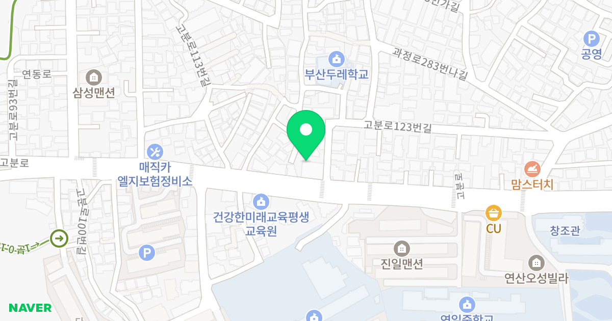 시원드림타워 위치 지도 - 부산광역시 연제구 과정로287번길 51