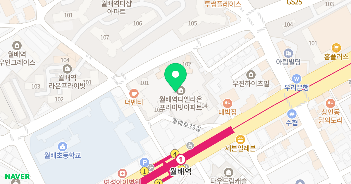 월배역 디엘 라온프라이빗 위치 지도 - 대구광역시 달서구 월배로 159