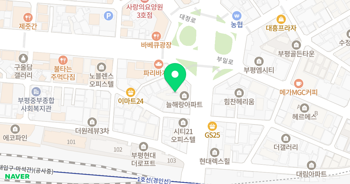 늘해랑아파트 위치 지도 - 인천광역시 부평구 장제로 55