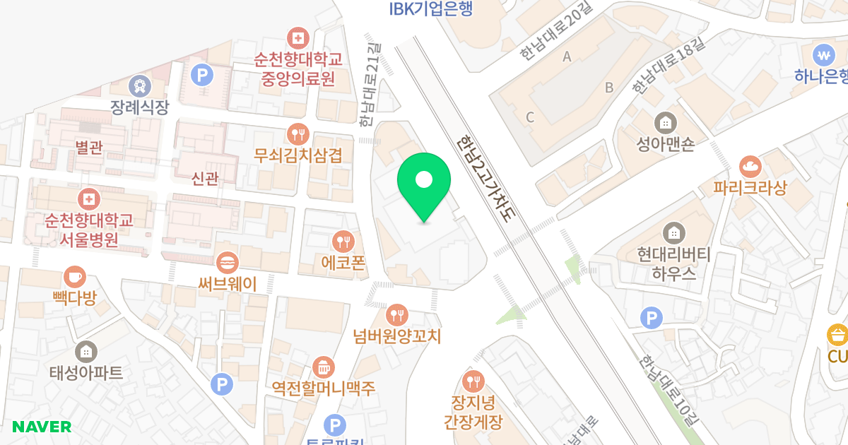 몬트레아 한남 위치 지도 - 서울특별시 용산구 한남대로 57