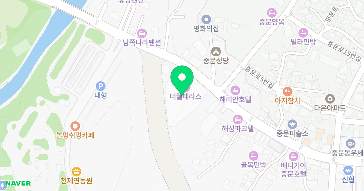 더웰 테라스 위치 지도 - 제주특별자치도 서귀포시 천제연로 144