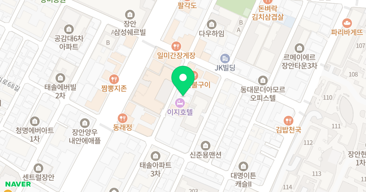 오르트 장안 센트럴 위치 지도 - 서울특별시 동대문구 장한로26가길 33