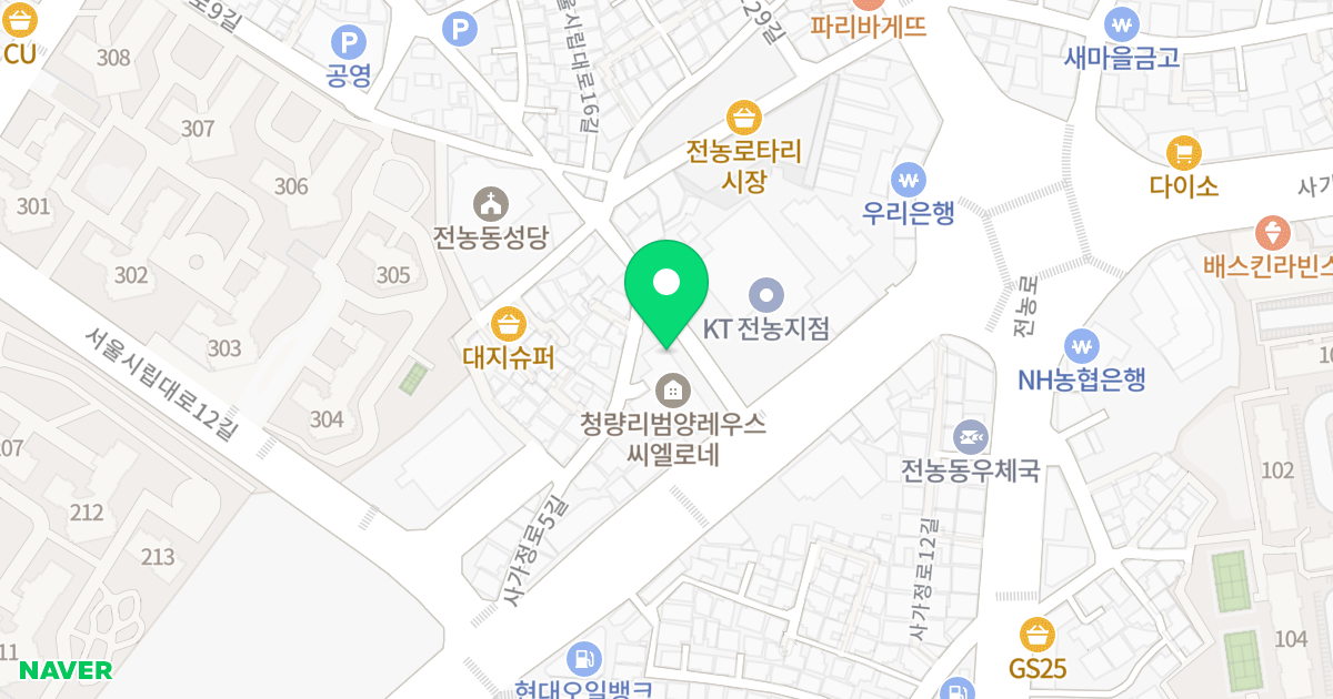 범양레우스 씨엘로네 위치 지도 - 서울특별시 동대문구 사가정로5길 22