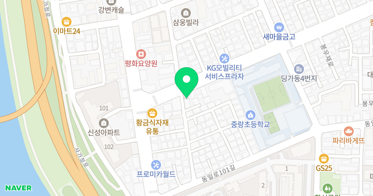 하나스위트 위치 지도 - 서울특별시 중랑구 봉우재로2길 3