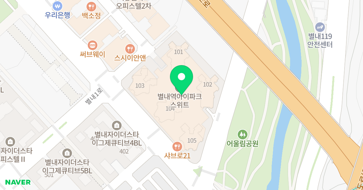 별내역아이파크스위트   위치 지도 - 경기도 남양주시 별내중앙로 10