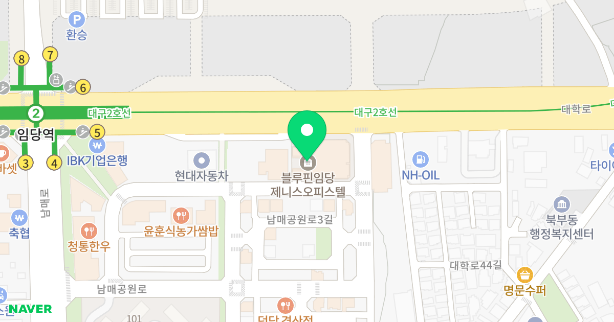 블루핀 임당 제니스 오피스텔 위치 지도 - 경상북도 경산시 남매공원로1길 27