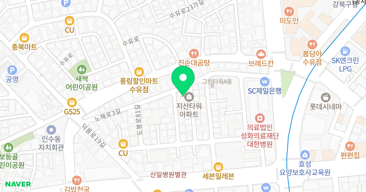 지산타워아파트 위치 지도 - 서울특별시 강북구 노해로3길 29