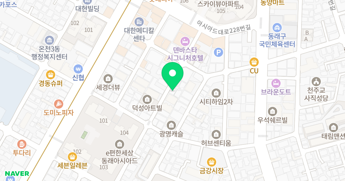 샤인하우스 위치 지도 - 부산광역시 동래구 여고북로23번길 40
