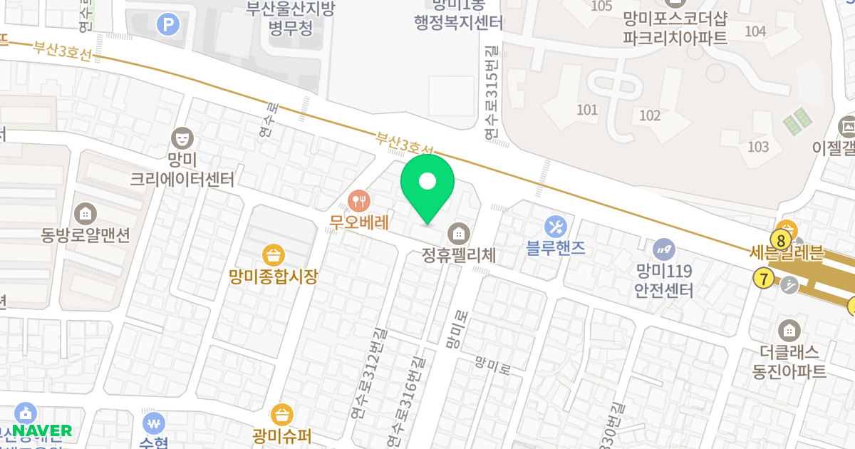 태백파크 위치 지도 - 부산광역시 수영구 망미로8번길 10