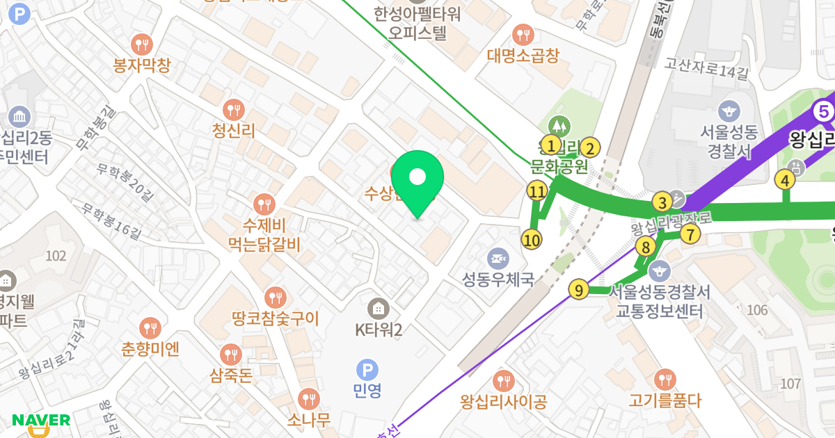 다온오피스텔 위치 지도 - 서울특별시 성동구 무학봉28길 24