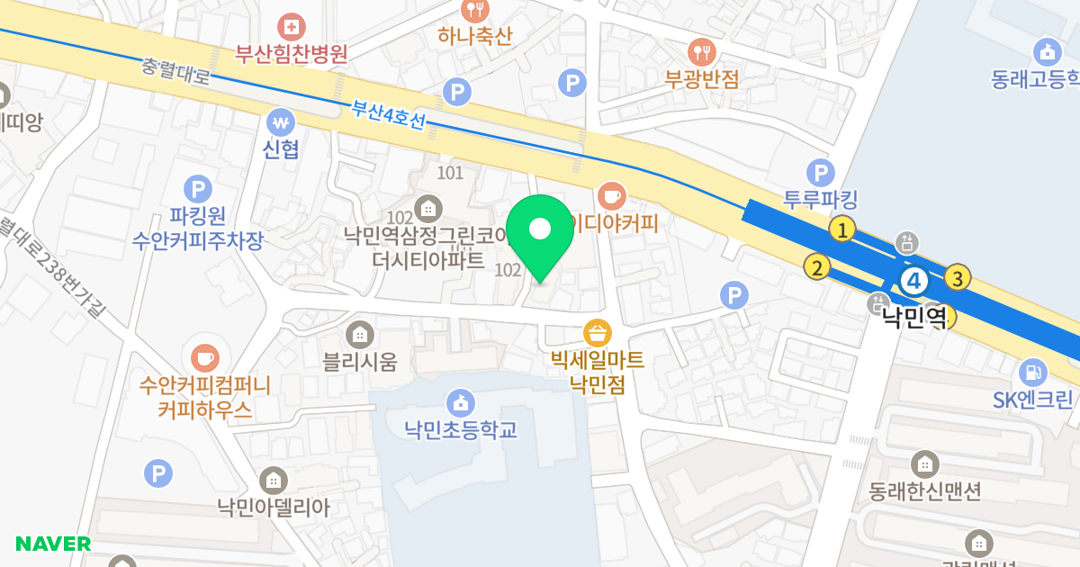 에스더 위치 지도 - 부산광역시 동래구 충렬대로270번길 13
