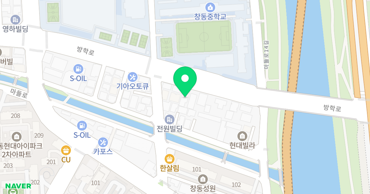 한림팰리스 위치 지도 - 서울특별시 도봉구 방학로 27