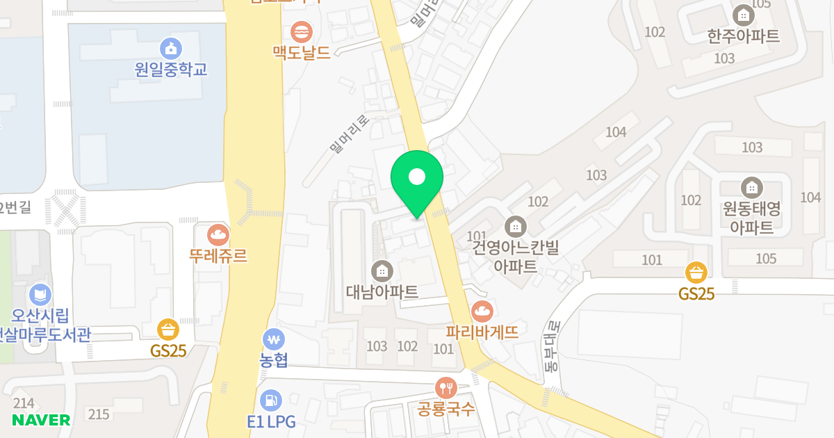 더프라임빌 위치 지도 - 경기도 오산시 밀머리로 34