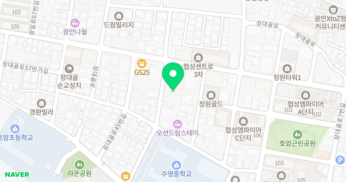 세종월드 위치 지도 - 부산광역시 수영구 장대골로39번길 11