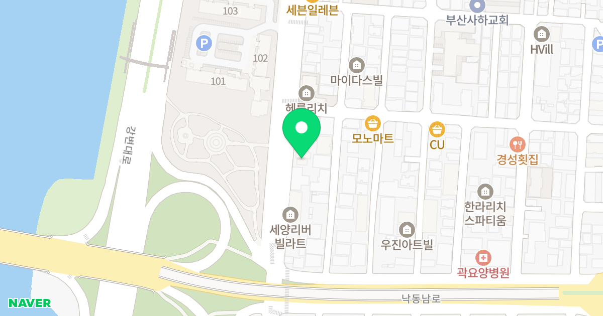 오현리버뷰 위치 지도 - 부산광역시 사하구 하신번영로 298