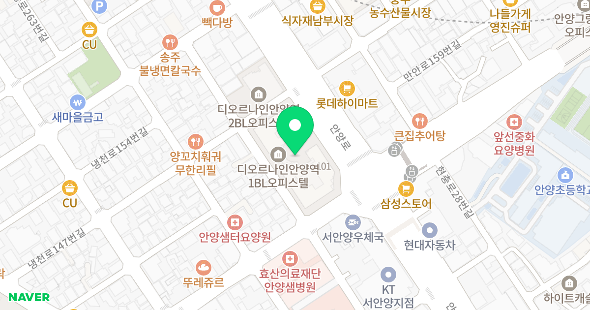 안양 디오르나인 1BL 위치 지도 - 경기도 안양시 만안구