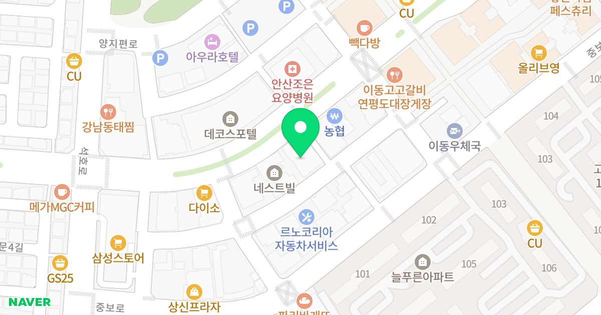 에이스프라자 위치 지도 - 경기도 안산시 상록구 광덕1로 358