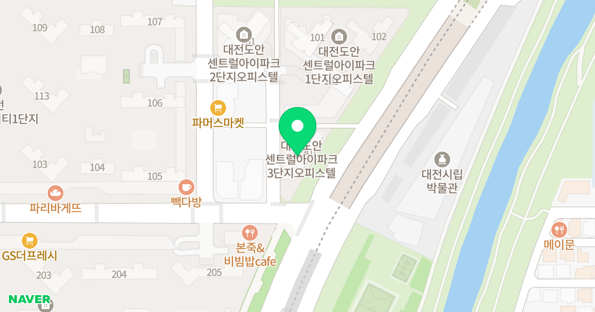 대전도안센트럴아이파크 위치 지도 - 대전광역시 유성구 상대복용로29번길 9-17
