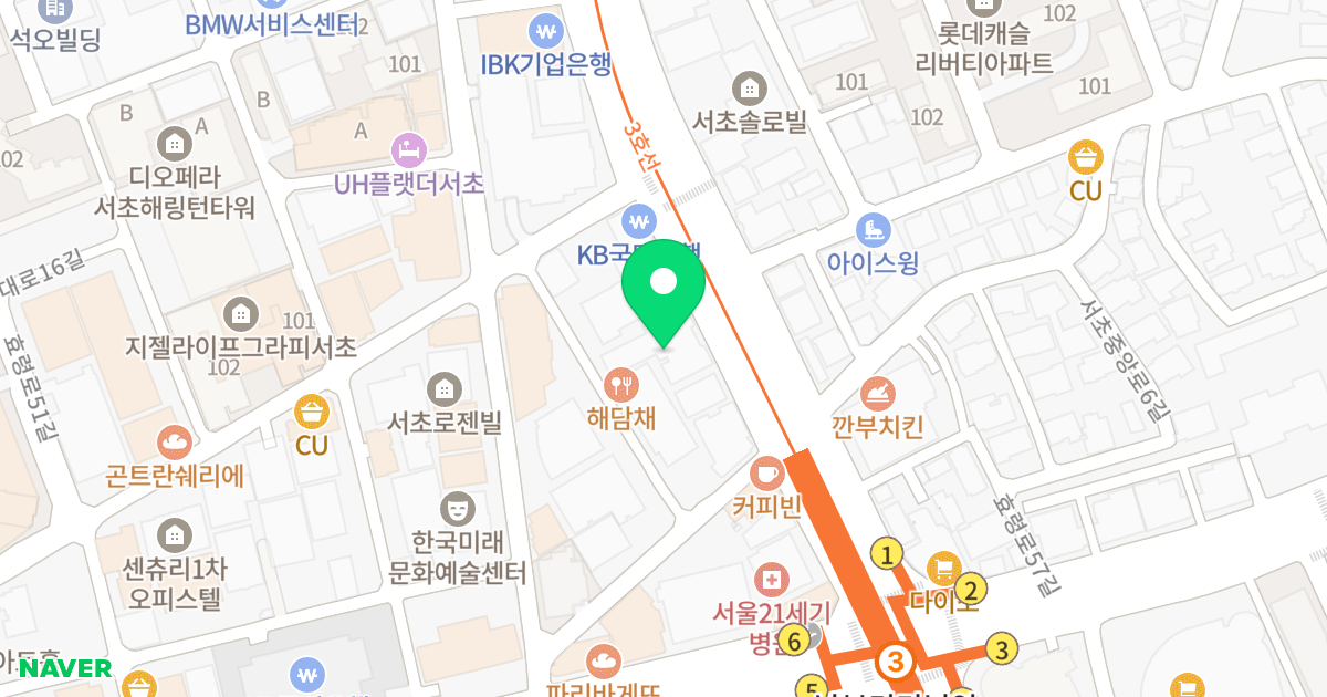 동양라디안루키 위치 지도 - 서울특별시 서초구 서초중앙로 49