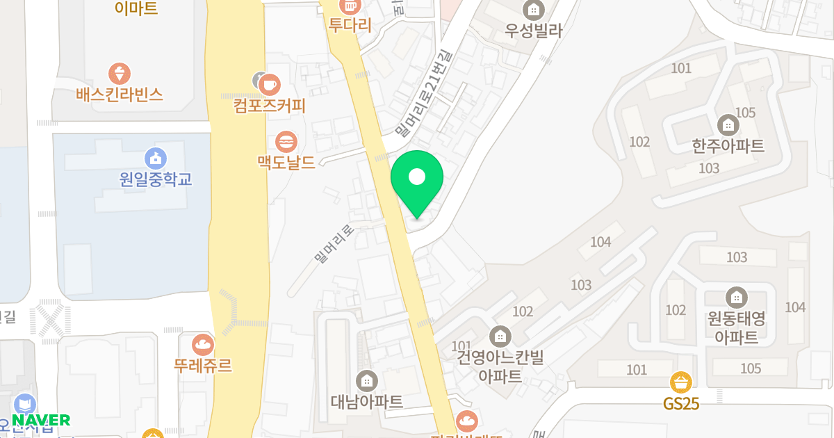 (554-2) 위치 지도 - 경기도 오산시 밀머리로 27