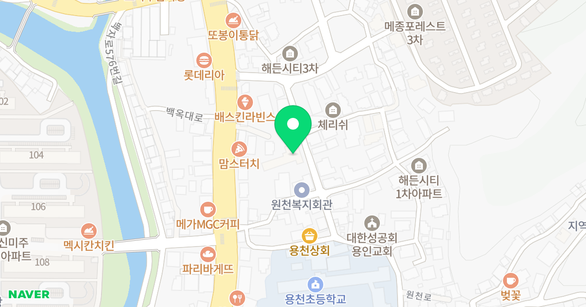(279) 위치 지도 - 경기도 용인시 처인구 이동읍 원천로 18