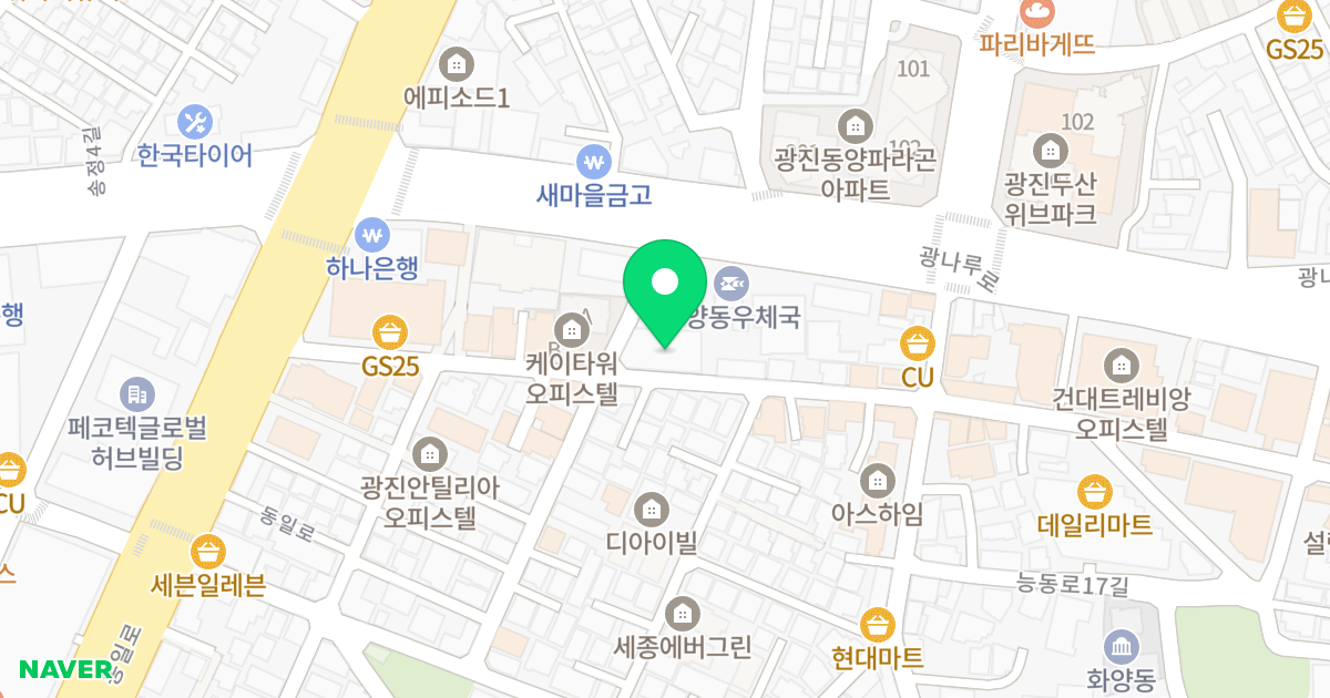 광진청년생활 위치 지도 - 서울특별시 광진구 동일로30길 31