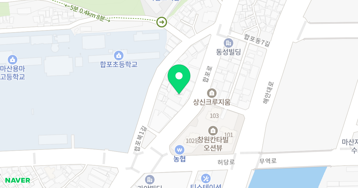 베스트명은 위치 지도 - 경상남도 창원시 마산합포구 합포로 159-1