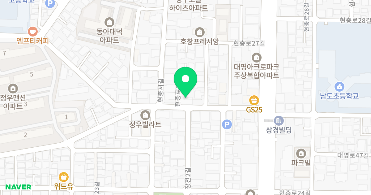EZ-ONE CASTLE 위치 지도 - 대구광역시 남구 현충로25길 24