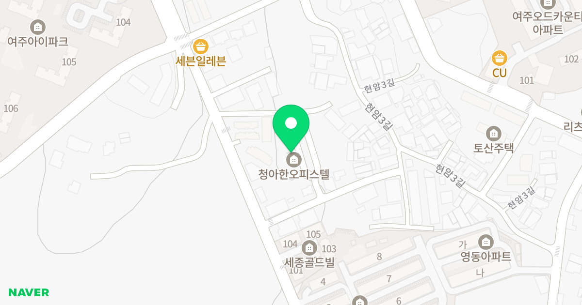 청아한 위치 지도 - 경기도 여주시 현암2길 58-8