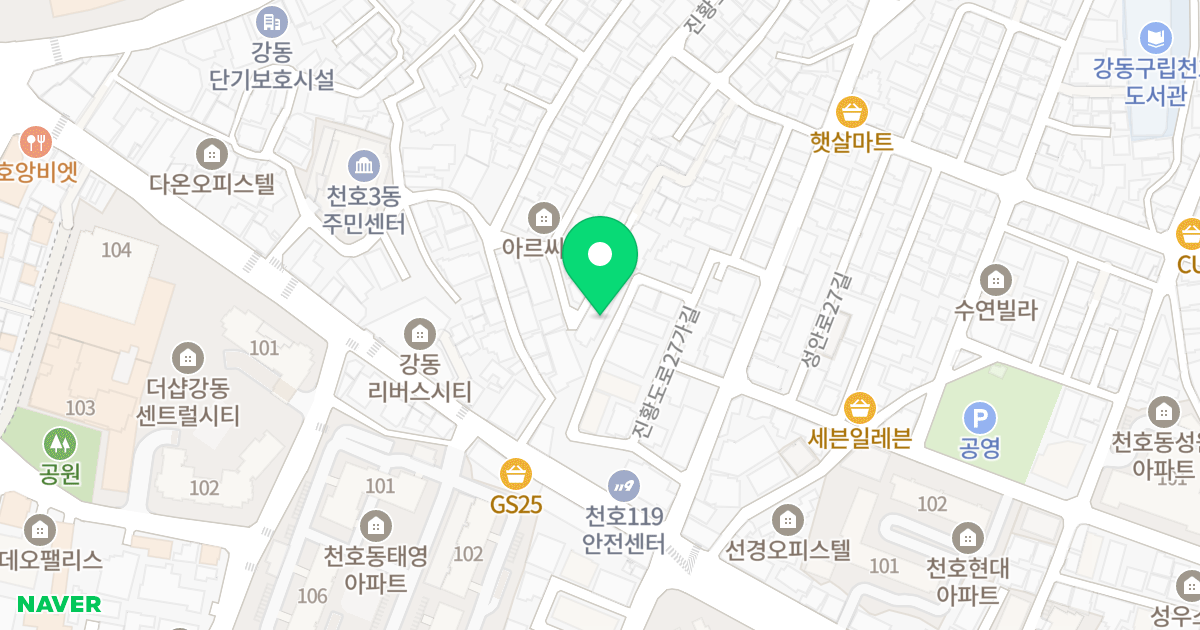 플래티넘7 위치 지도 - 서울특별시 강동구 진황도로27가길 21