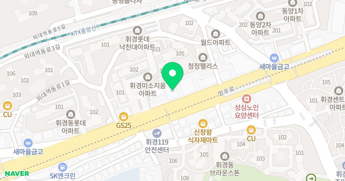 휘경 에스하임 위치 지도 - 서울특별시 동대문구 망우로 109