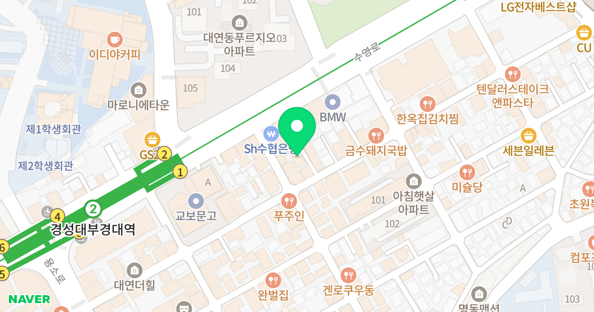 우연 위치 지도 - 부산광역시 남구 용소로7번길 53-7
