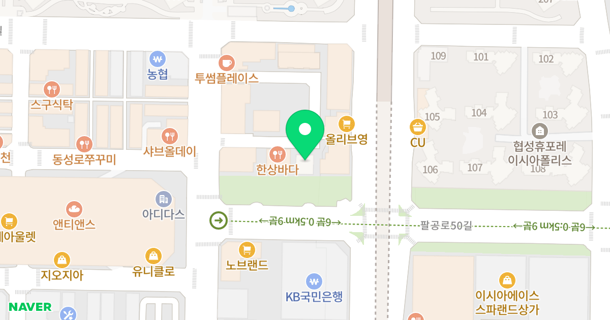 로하스이시아 위치 지도 - 대구광역시 동구 팔공로51길 15-15