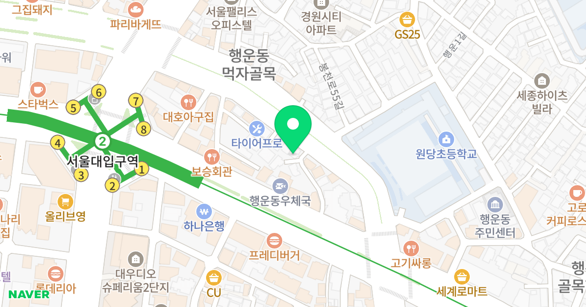 유팰리스 위치 지도 - 서울특별시 관악구 봉천로 498