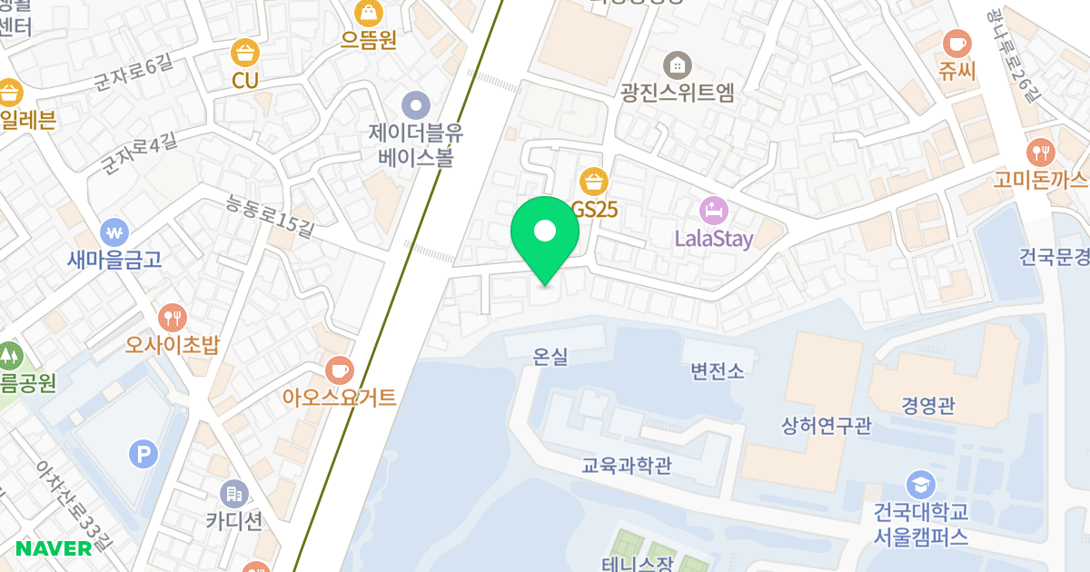 DM7 화양 위치 지도 - 서울특별시 광진구 능동로16길 12