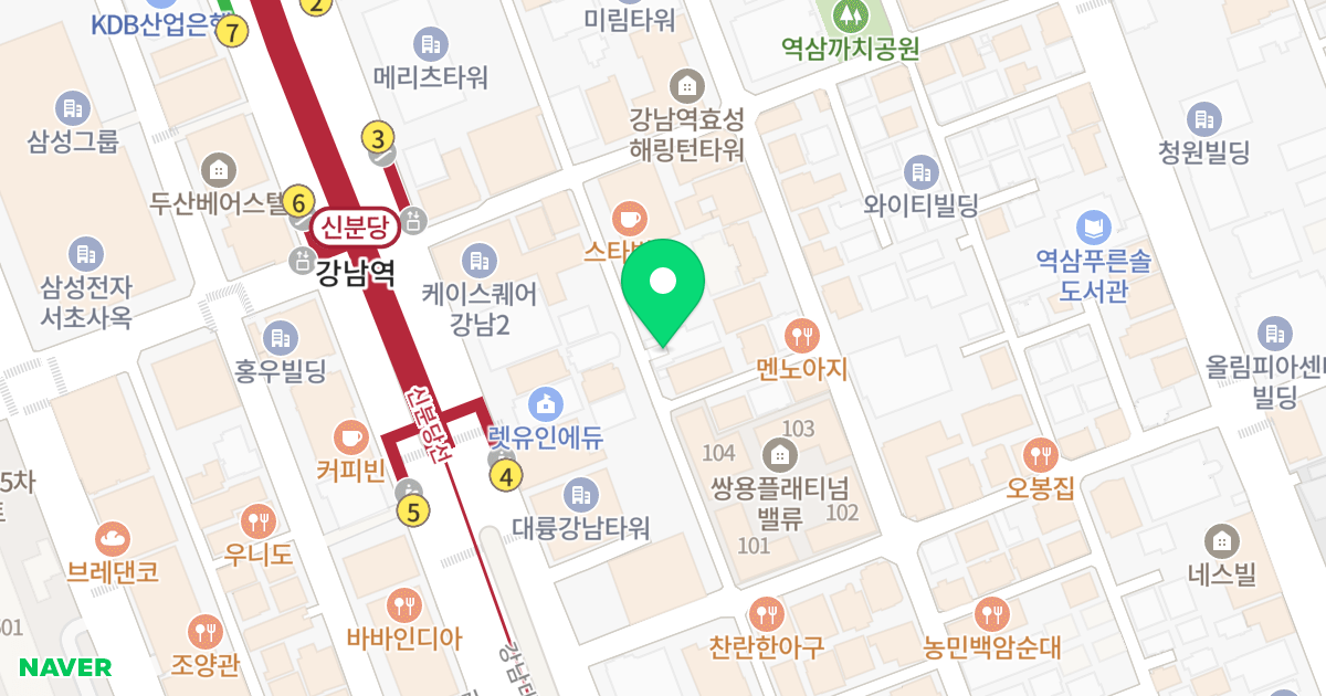 라클라쎄 강남 위치 지도 - 서울특별시 강남구 테헤란로2길 35