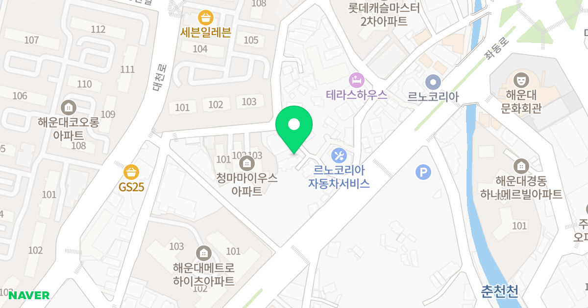 주건축물제1동 위치 지도 - 부산광역시 해운대구 대천로42번길 28-10