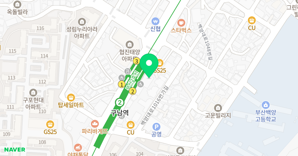 맥스랜드 위치 지도 - 부산광역시 북구 백양대로 1028