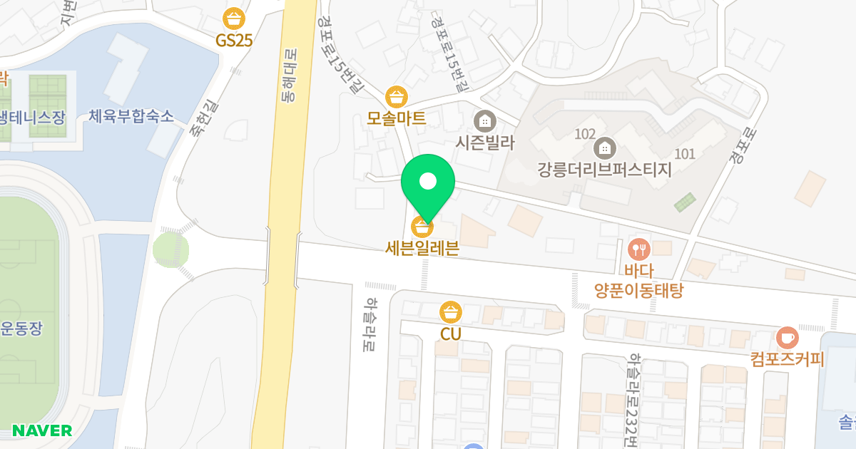 (710-3) 위치 지도 - 강원특별자치도 강릉시 경포로 19