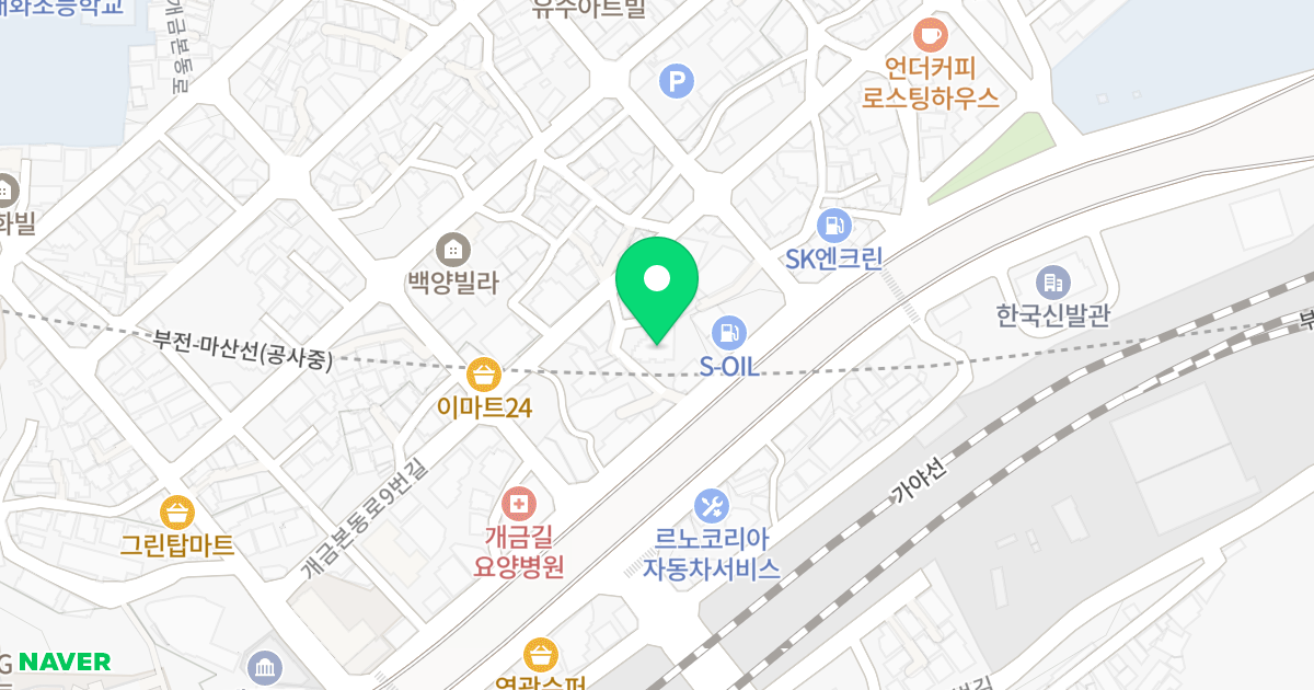 스카이캐슬 위치 지도 - 부산광역시 부산진구 백양대로 244-6