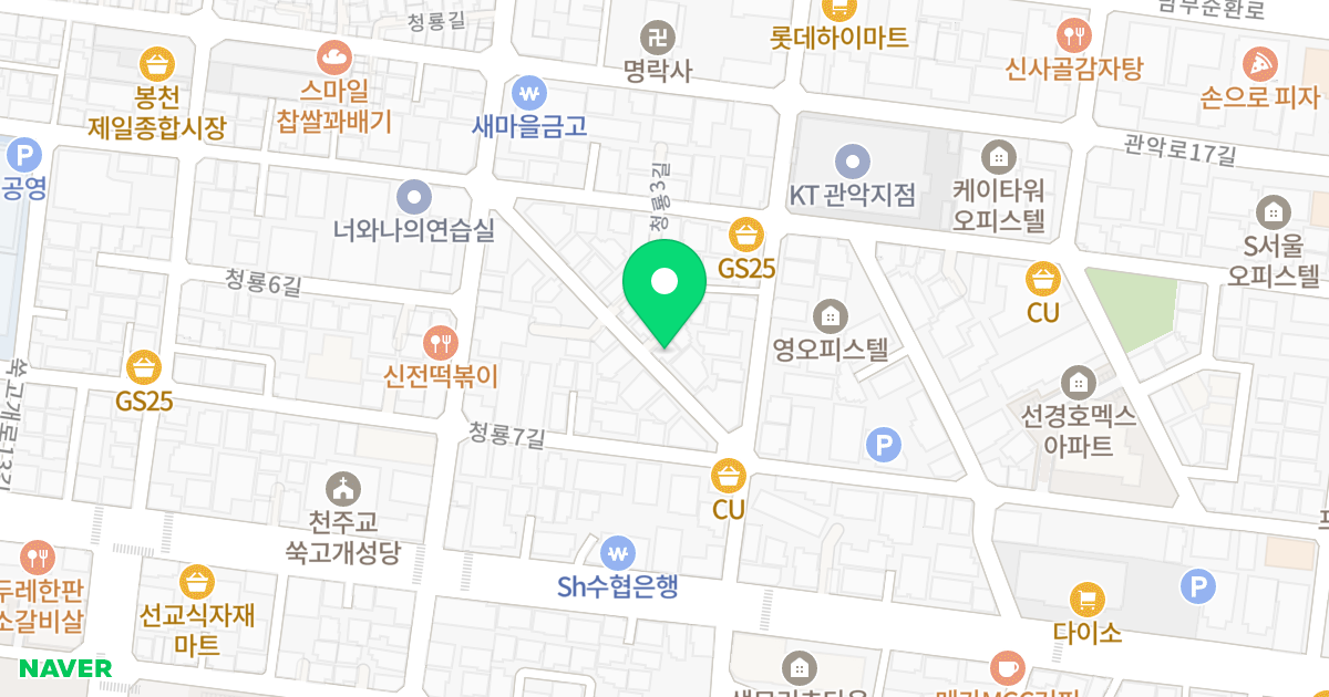창성타워  위치 지도 - 서울특별시 관악구 청룡5길 19