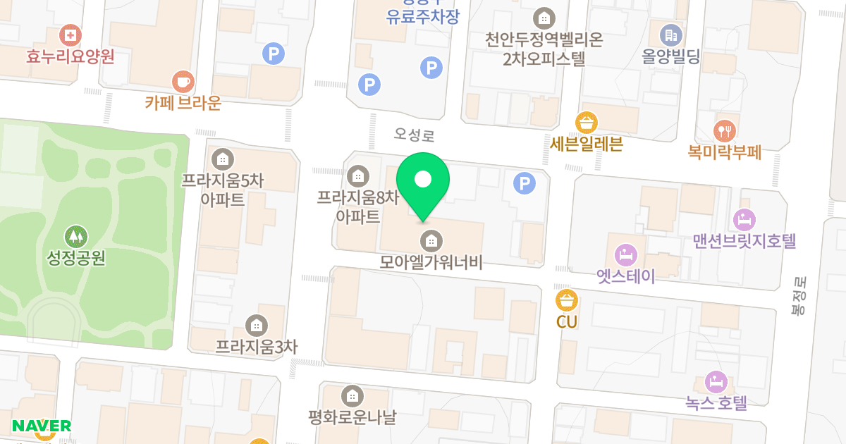 모아엘가워너비 위치 지도 - 충청남도 천안시 서북구