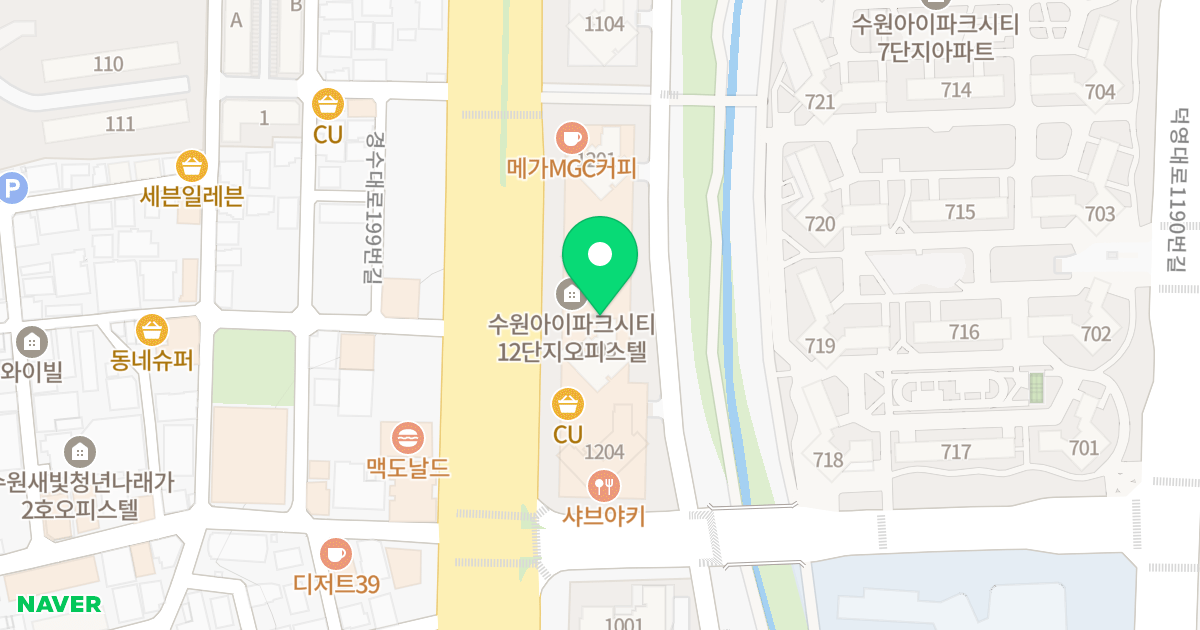 수원 아이파크 시티 12단지 위치 지도 - 경기도 수원시 권선구 경수대로 202