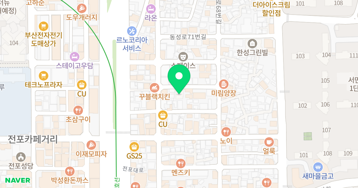 충우드림히어로 1동 위치 지도 - 부산광역시 부산진구 서전로58번길 37-8