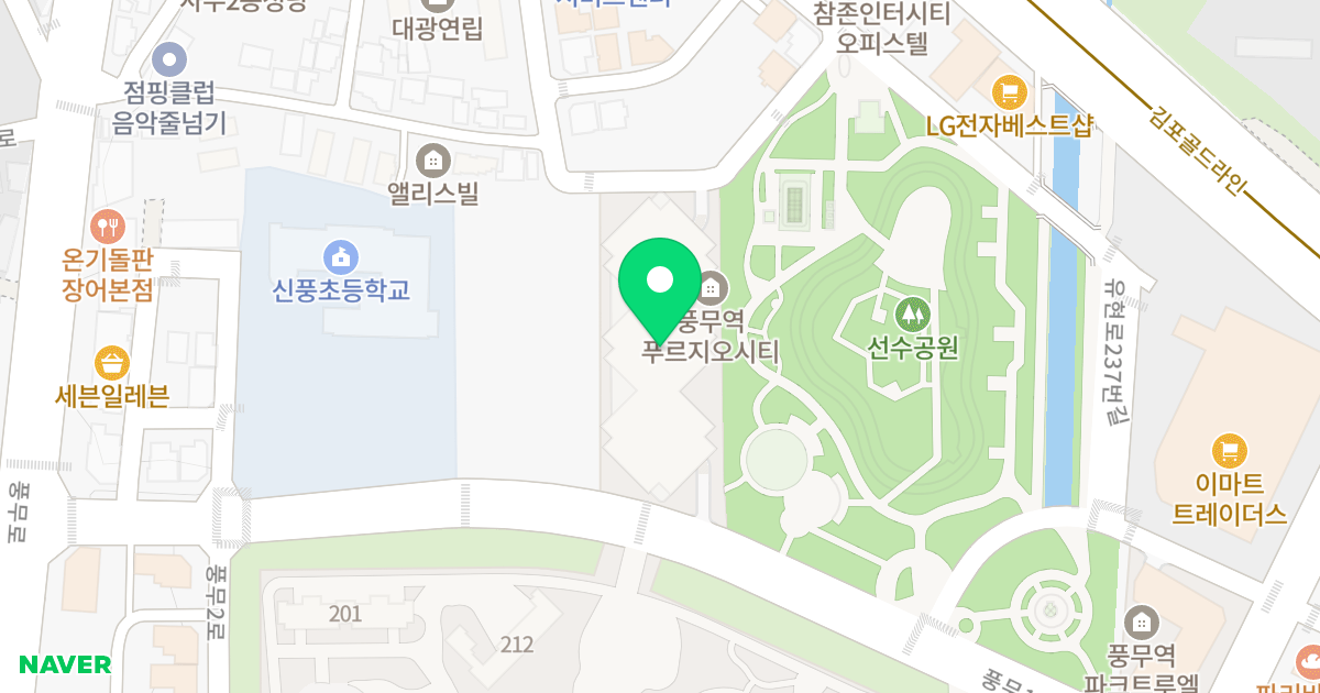 풍무역 푸르지오 시티 위치 지도 - 경기도 김포시 풍무1로 27